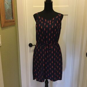 Merona Navy and Red Seahorse Mini Dress
